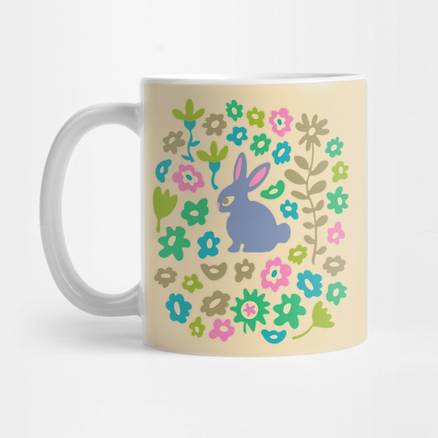 BUNNY RABBIT Cute Baby Animal with Flowers in Pastel Lavender Purple - Kids Easter Spring and 2023 Year of the Rabbit - UnBlink Studio by Jackie Tahara by UnBlink Studio by Jackie Tahara